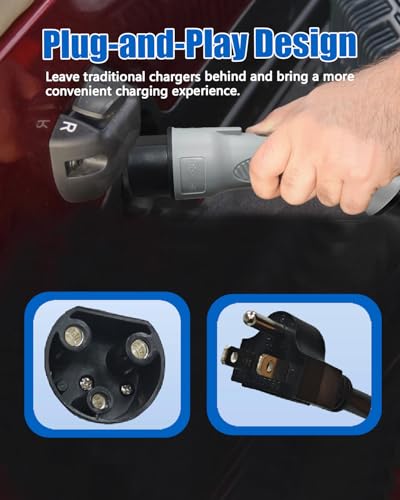 Gray Golf Cart Charger Cord for MadJax X Series 10ft Replacement