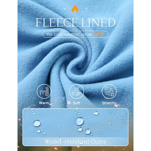 baleaf Women's Fleece Lined Pants Joggers Water Resistant Zipper Pockets Winter Thermal Golf Pants Cold Weather Gear