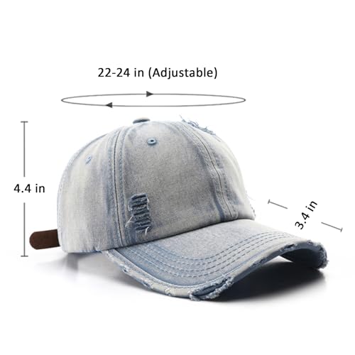 Washed Distressed Vintage Baseball Cap Unconstructed Cotton Dad Hat Trendy Trucker Hat for Womens Mens Headwear