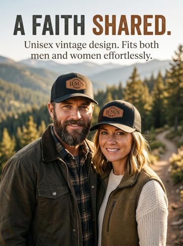 Leather Trucker Hat for Men & Women - Jesus-Black Variation