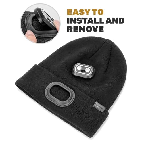 Beanie with Headlamp Beanie with Light LED Winter Stocking Cap Knit Hats for Men Women