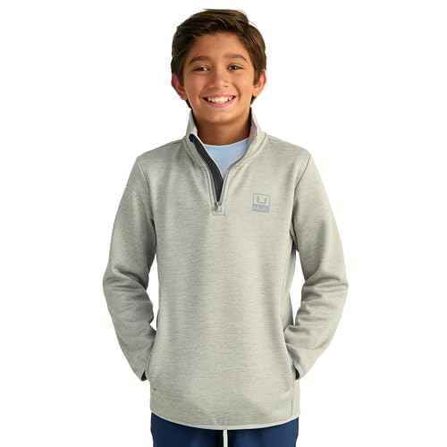 HUK boys Coldfront+ 1/4 Zip, Performance Fishing Jacket for Kids