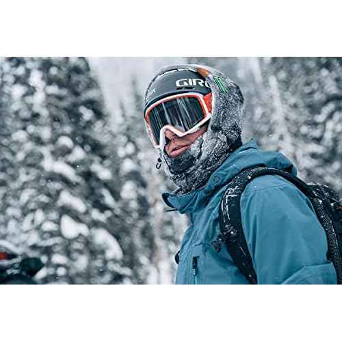 Giro Blok Ski Goggles - Snowboard Goggles for Men & Youth - White Wordmark Strap with Vivid Ember Lens