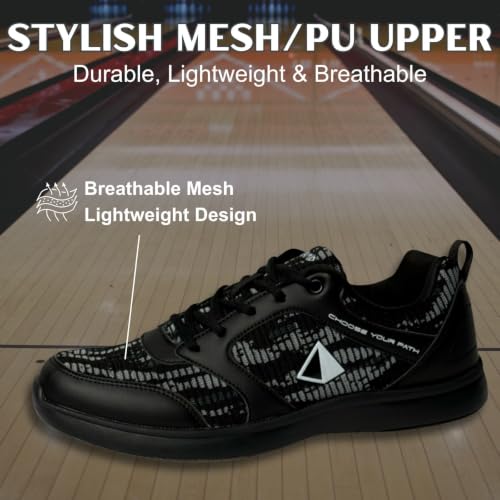 Pyramid Men's Path Lite Hybrid Mesh Bowling Shoes - Black Grey 11