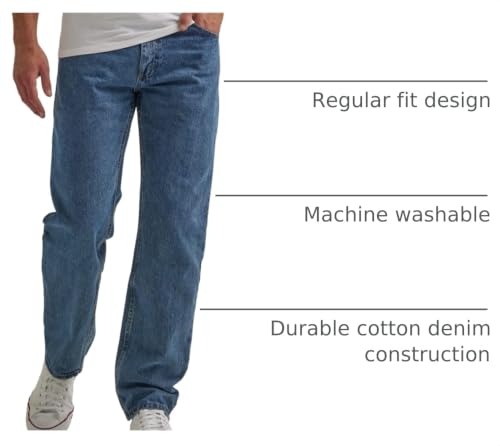 Wrangler Authentics Men's Classic 5-Pocket Cotton Jeans - 33W x 30L, Vintage Blue Grey
