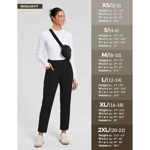 baleaf Women's Fleece Lined Pants Stretch Water Resistant Winter Thermal Travel Pants Cold Weather Gear Pockets Work Golf