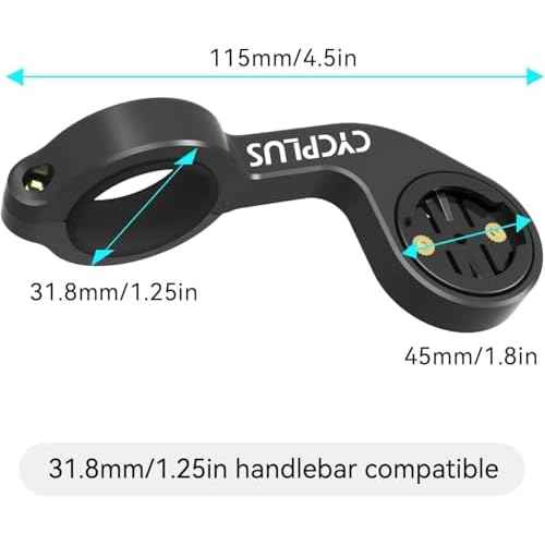 CYCPLUS Cycling Out Front Bike Mount Designed for All Cycling Computer, Garmin Edge GPS and Other Normal Models, only fits 12.5 inches(31.8mm) Diameter Handlebars.