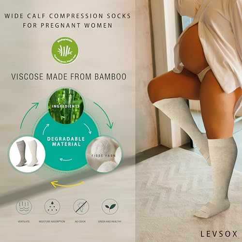 XX-Large Wide Calf Compression Socks for Women & Men 15-20mmHg Support Stockings