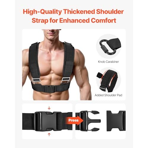 VEVOR Weight Sled, Steel Power Sled, Fitness Training Sleds for Athletic Exercise Speed Improvement, Workout Equipment with Adjustable Height Handle, Compatible with 1/2 in Weight Plates