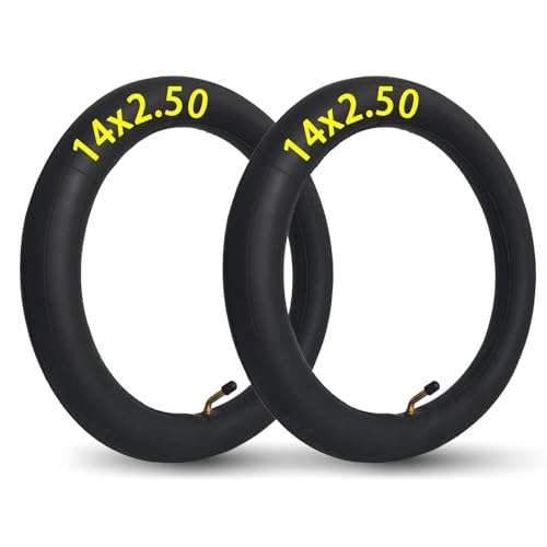 2-Pack 14x2.50 Inner Tube 14x2.5 14x2.10 14x2.125 14x2.25 14x2.40 Inner Tube 14 inch Bike Tube with Bent Valve Stem