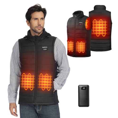 KEMIMOTO Lightweight Heated Vest for Men with Battery, Heated Rechargeable Hunting Vest, Gift for Men Winter