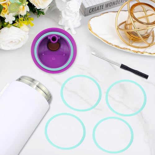 4-Pack Silicone O-Rings Replacement Seals for Owala Water Bottles - Blue Variation