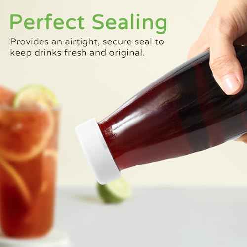 Silicone Glass Milk Bottle Caps, 48mm Diameter Bottle Caps for Libbey & Stanpac Milk Glass Bottles, Reusable and Easy to Clean (6 Pack) (White)