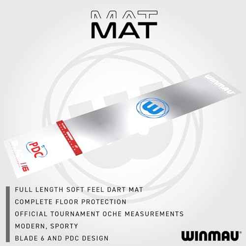 WINMAU Clearzone PVC Darts Mat with Integrated Oche Line
