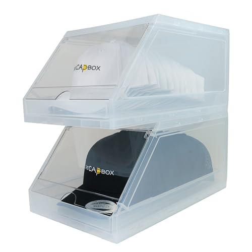 CapBox 2.0 Hat Organizer for Baseball Caps - 2 Pack Clear (Variation: Clear)