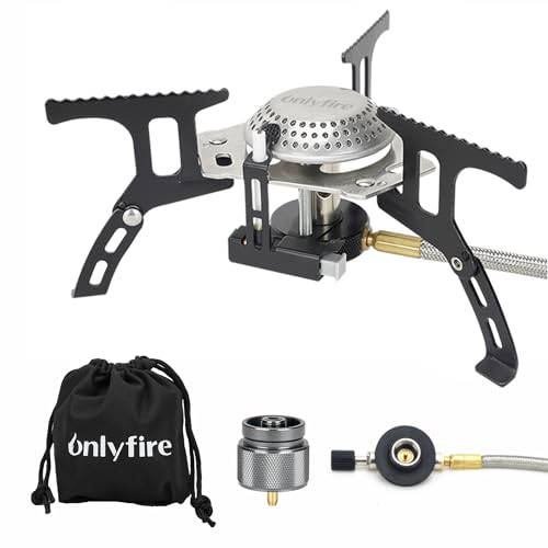 Black Portable Camping Gas Stove 3500W with Piezo Ignition & Carry Bag