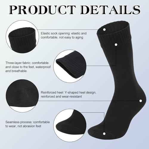 Jspupifip Unisex Waterproof Socks Water Resistant Socks Waterproof Breathable Hiking Wading Skiing Fishing Sock for Men Women
