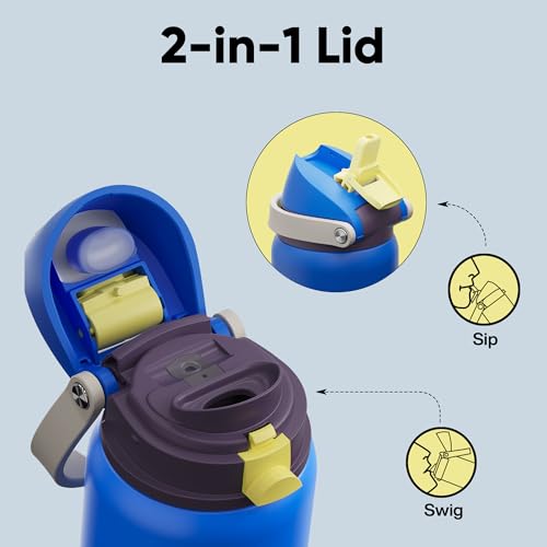 Insulated Stainless Steel Water Bottle with Straw - 40 oz Sapphire