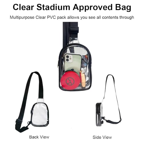 Clear Stadium Approved Bag for Sports Events and Concerts - Adjustable Crossbody Fanny Pack