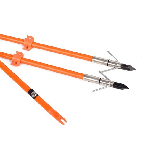 YLS 3Pcs 32 inch Bowfishing Arrows Fiberglass Solid Arrows with Fish Hunting Broadhead for All Bows Fishing Huntings