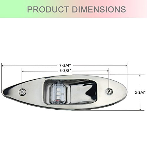 Boat Navigation Lights Red & Green LED Marine Bow Lights Waterproof 12V