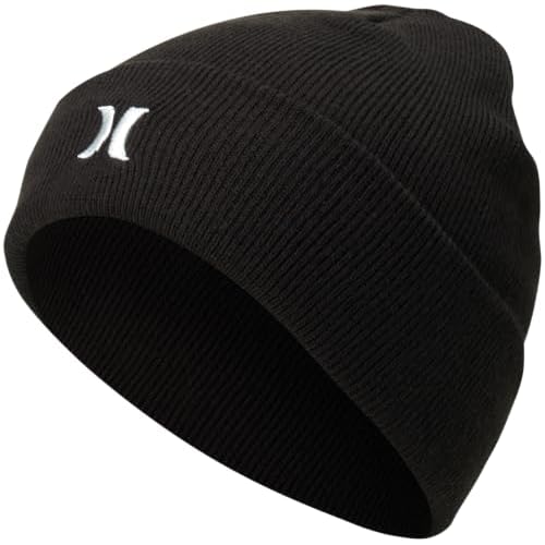 Hurley Men's Winter Hat - Icon Knit Cuffed Beanie for Men - Skull Caps for Men