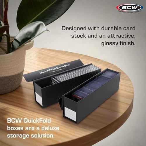 BCW QuickFold¢ç Card Storage Boxes for Magnetics & Toploaders ? 9 Pack | Trading Card Holder Box with Magnetic Closure | Easy Fold Assembly for Sports and TCG Cards