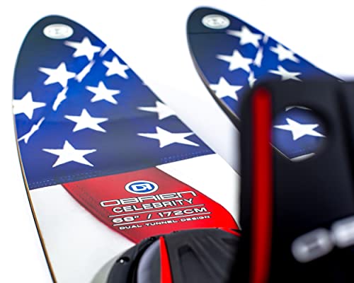 O'Brien Celebrity Combo Water Skis, Flag, 68"
