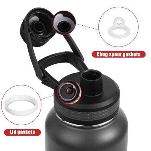 13pcs Water Bottle Lid Replacement for Thermoflask 24/32/40/64oz, Straw Gasket Replacement Accessories & Tweezers Silicone O Ring Rubber Seal Washer Part Compatible with Thermoflask Chug Spout Lid