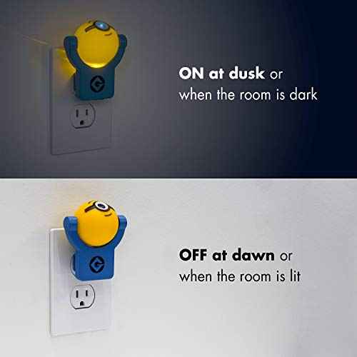 Minions Projectables Plug-in Night Light, Despicable Me, for Kids, Collector¡¯s Edition, Light Sensing, Project Image on Ceiling, Wall, or Floor, 42029 , Yellow