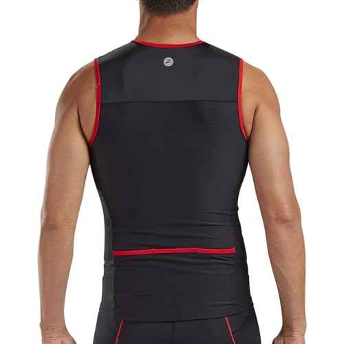 Zoot Men¡¯s Core Tri Tank, Performance Triathlon Race Tank Top, UPF 50+ Fabric, Rear Pockets, Mesh Panels, & Cam Lock Zipper