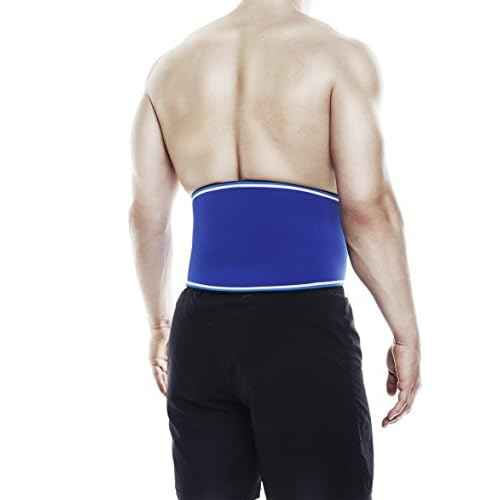 Rehband Rx Original Back Support, back compression 7mm neoprene, strong support and high stability for lower back, weightlifting fitness support, Colour:Blue, Size:X-Large