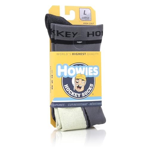 Howies Hockey Cut Resistant Socks - Youth & Adult Size Gray Large - Elite Comfort & Protection
