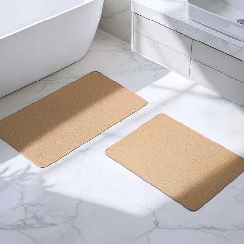 2-Piece Bathroom Rug Set Absorbent Non-Slip Quick Dry Low Pile Floor Mats