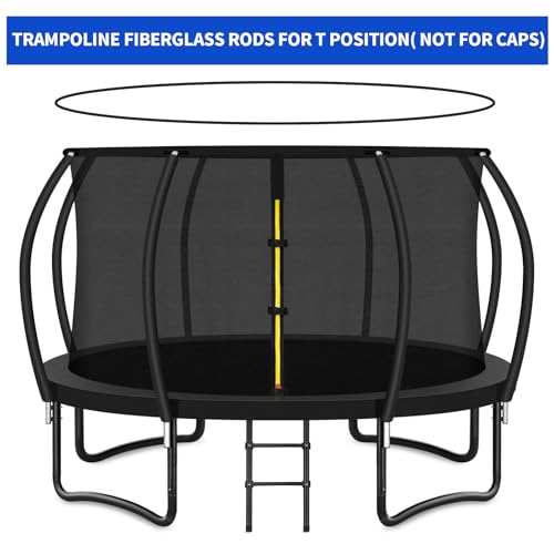 14FT Fiberglass Trampoline Replacement Poles with Plastic T Connectors - Universal Fit