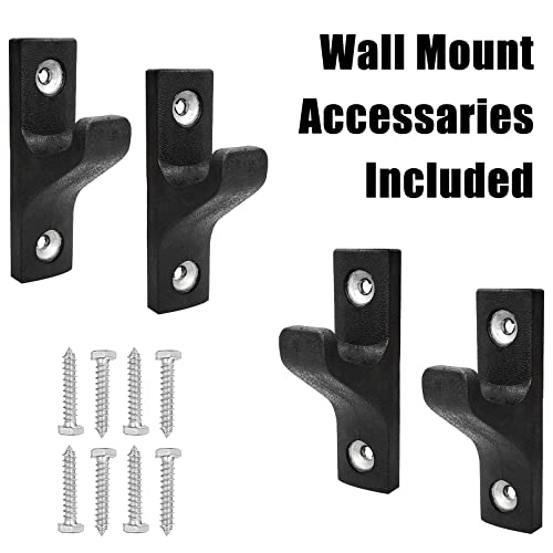 Luwint Wall Mounted Horizontal Barbell Holder - 2 Pairs, Heavy Duty Steel, Rubber Coated, Fits Olympic & Standard Bars - Variation B.1