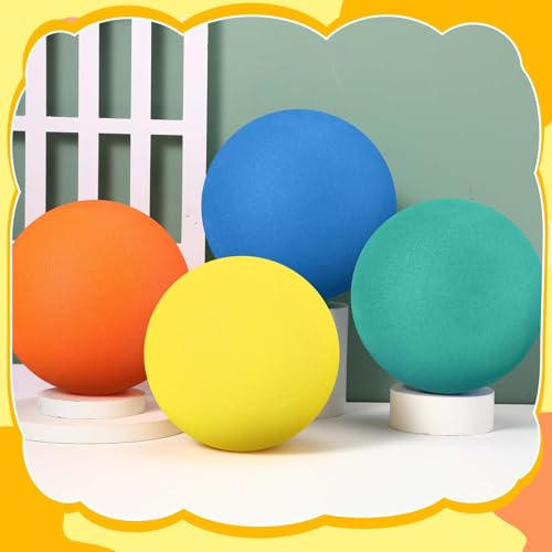 8.5 Inch Foam Bouncy Balls Set - Soft Lightweight Playground Sport Balls for Kids