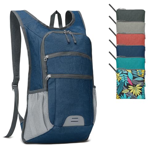 Lightweight Foldable 20L Travel Backpack - Water-Resistant Daypack for Hiking & Commuting, Dark Blue