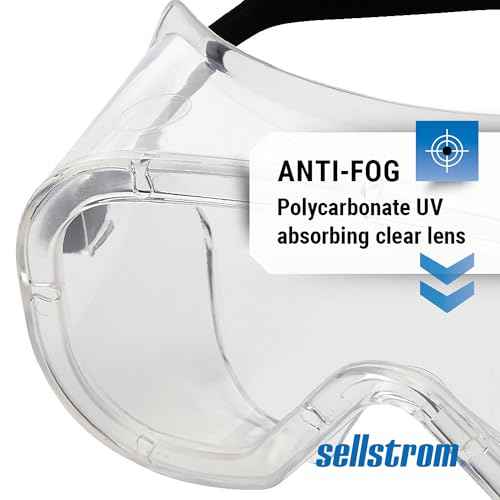 Sellstrom Anti Fog Non-Vented Safety Goggles - Clear Body Clear Lens ? Protects from Chemical Splash, Dust, Smoke