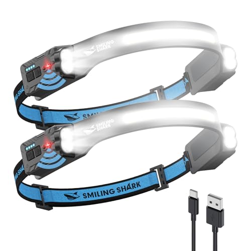 Rechargeable Headlamp 2400mAh 2 Pack - Ultra-Bright, Waterproof, 4 Modes