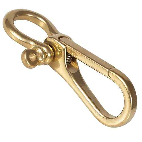 Brass Keychain Clip Detachable U Shackle for Fob Wallet Chain Accessory horseshoe keychain