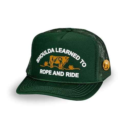 Bottom Shelf Shoulda Learned to Rope & Ride Funny Foam Trucker Hat for Men & Women with Hat Pin