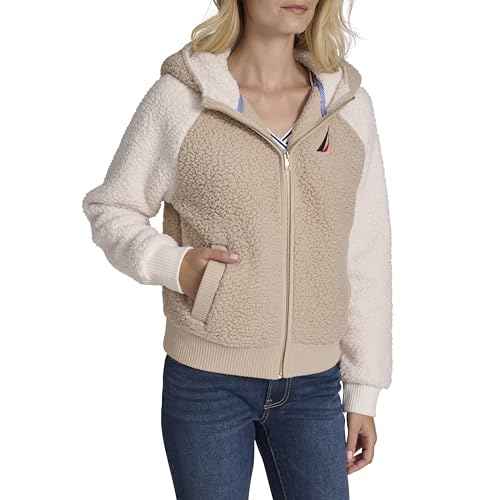Nautica Women's Colorblock Sherpa Soft Zip