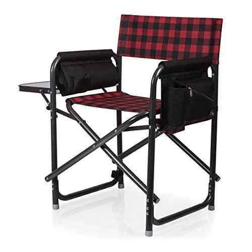 Picnic TIME Outdoor Directors Chair with Side Table, Beach Chair for Adults, Camping Chair with Table