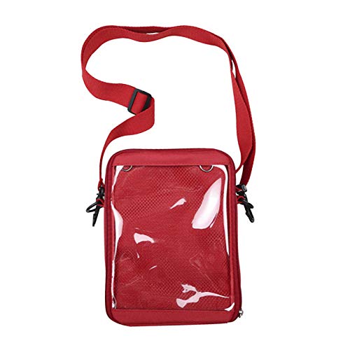 DIY Transparent Ita Bag Crossbody Anime Pins Bag Shoulder Messenger - Red