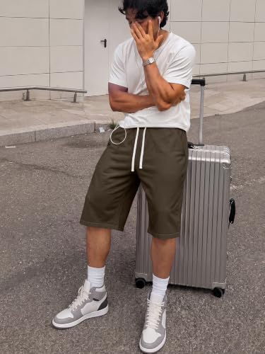 Men's Baggy Sweat Shorts Below Knee with Drawstring - Casual Urban Style