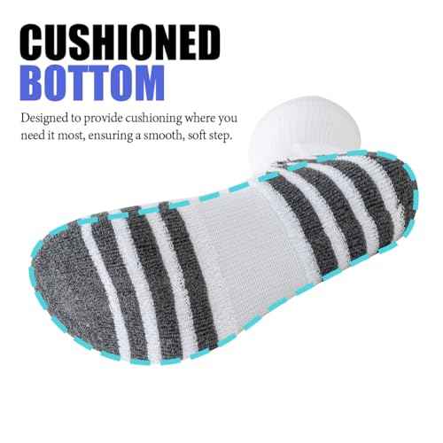 JOYN?E 8 Pairs Mens Crew Athletic Work Long Socks Calf Cushioned Socks for Sports Running Workout Gym
