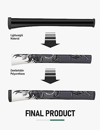 Golf Putter Grip - Black-Grey Pistol 2.0 Polyurethane Parallel Design, Lightweight