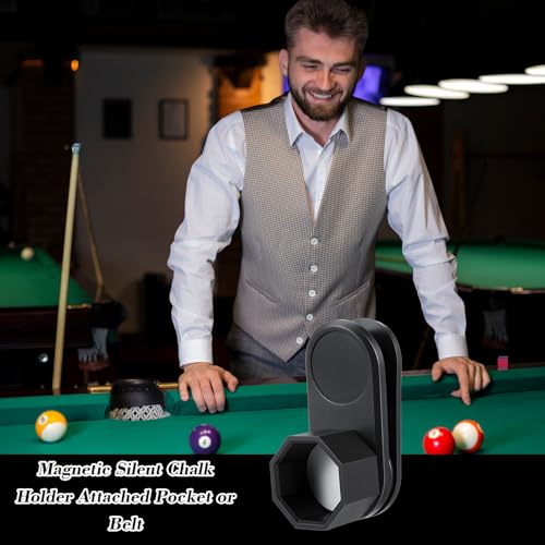 Magnetic Pool Chalk Holder with Belt Clip for Billiard & Snooker