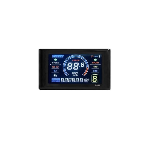 Ruitutedianzi Electric Bike Display 24V-72V Waterproof LCD Display S966 Electric Bike Controller Panel Dashboard,SM Connector Easy to Use